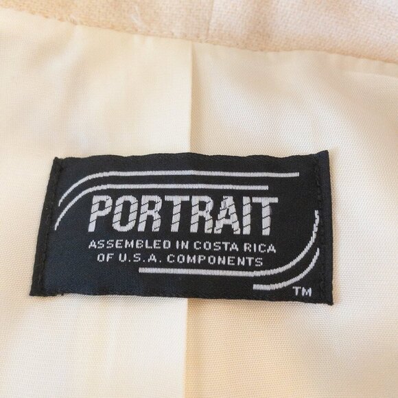 Vintage Portrait 100% Pure Wool Long Coat | Size M | Cream Minimalist Classic - Picture 4 of 5